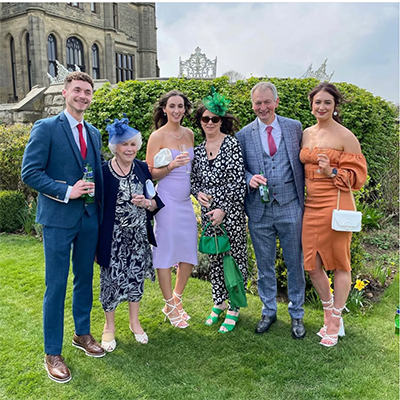 The flower family dressed smartly